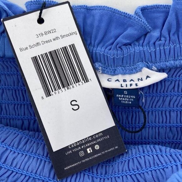 Cabana Life Women's Blue Eyelet Midi Dress Size S - Picture 9 of 10